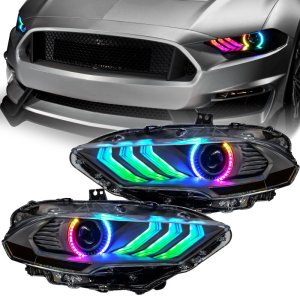 Ford Mustang Headlight Assembly - ORACLE Lighting - Black Series - Dynamic ColorSHIFT - `18-`23